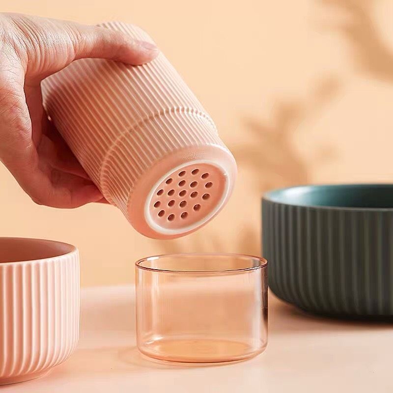 Ống Cắm Đũa Sọc Hồng