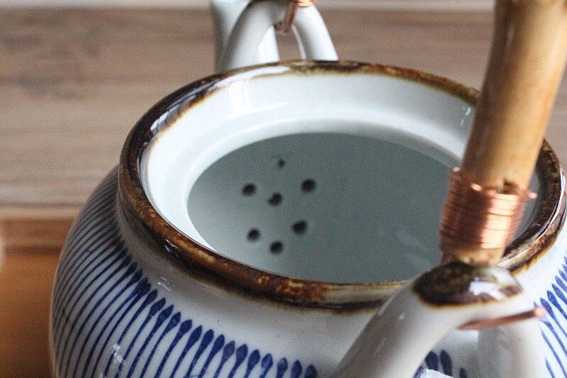 Bộ Ấm Xanh Sọc (Kèm Khay)