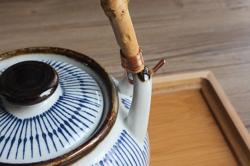 Bộ Ấm Xanh Sọc (Kèm Khay)