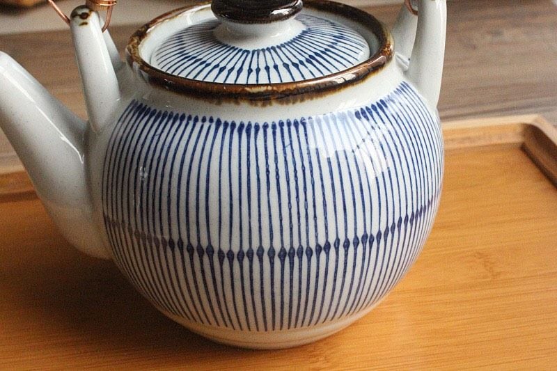 Bộ Ấm Xanh Sọc (Kèm Khay)