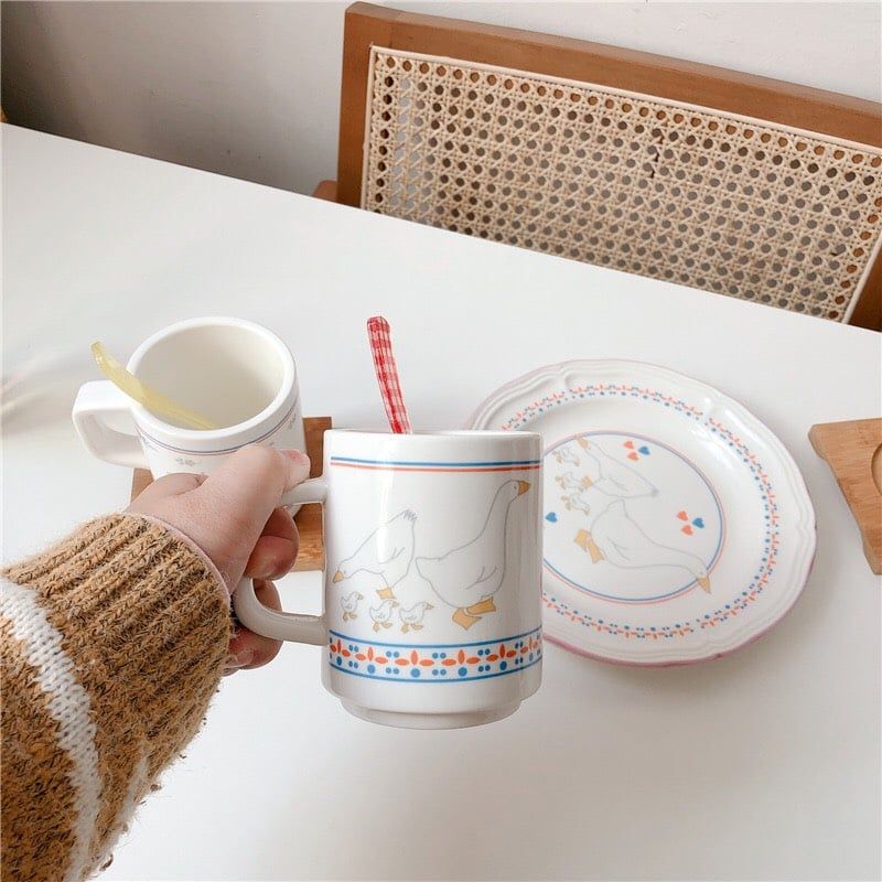 Cốc Chú Vịt Kẻ Xanh