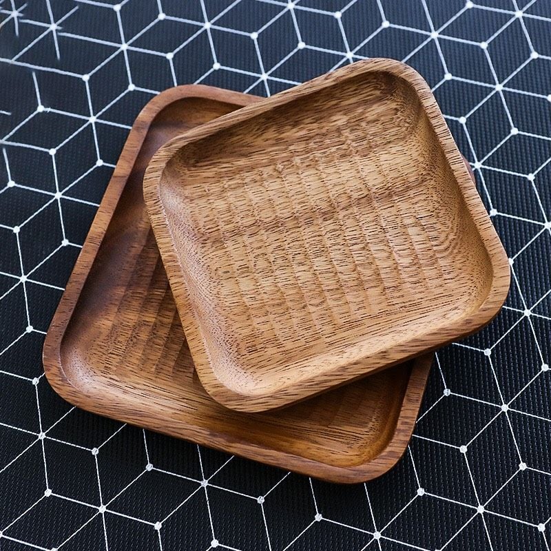 Khay Gỗ Vuông Vân (18cm)