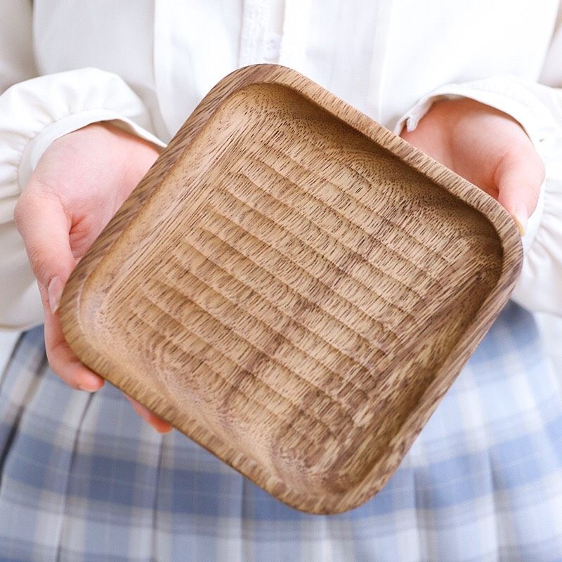 Khay Gỗ Vuông Vân (18cm)