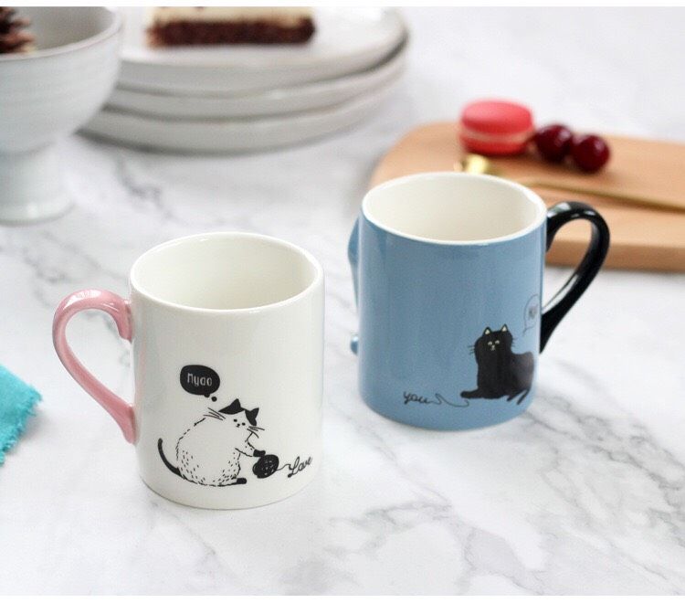 Set Cốc Mèo (Xanh, Trắng)