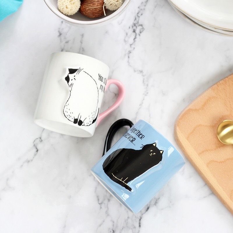 Set Cốc Mèo (Xanh, Trắng)