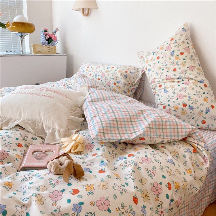 Set Chăn Ga Gối Hoa Dâu