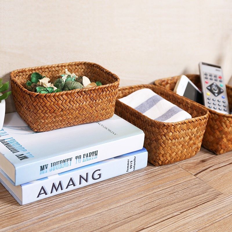 Giỏ Tre Đan Chữ Nhật (màu đậm)