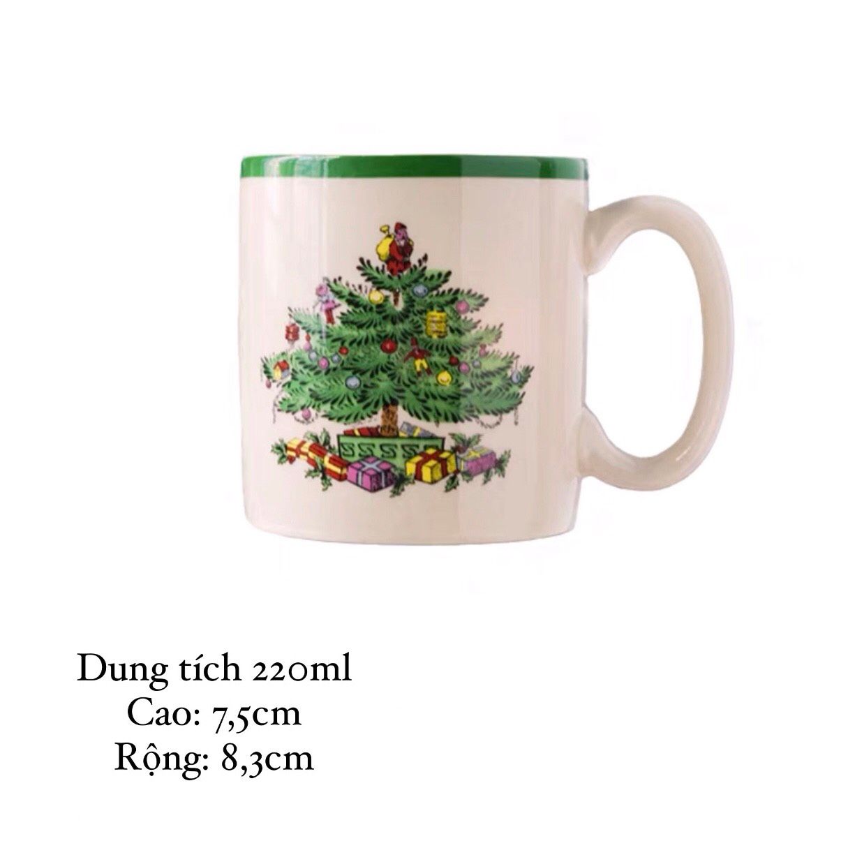 Cốc Cây Thông Viền Xanh