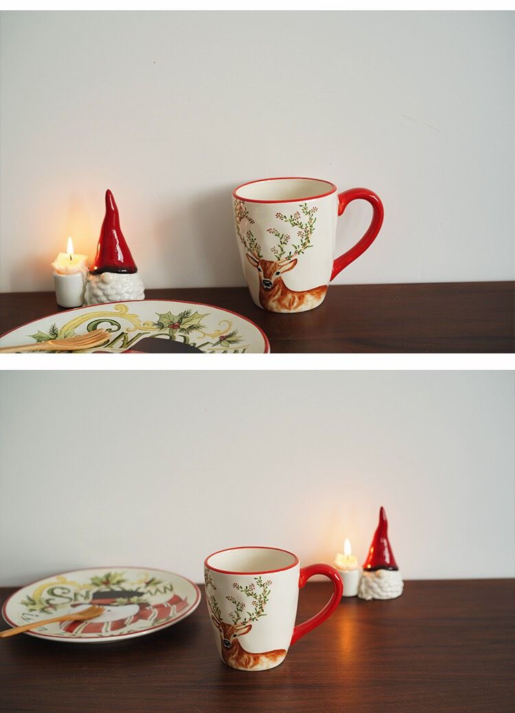 Cốc Hươu Viền Đỏ