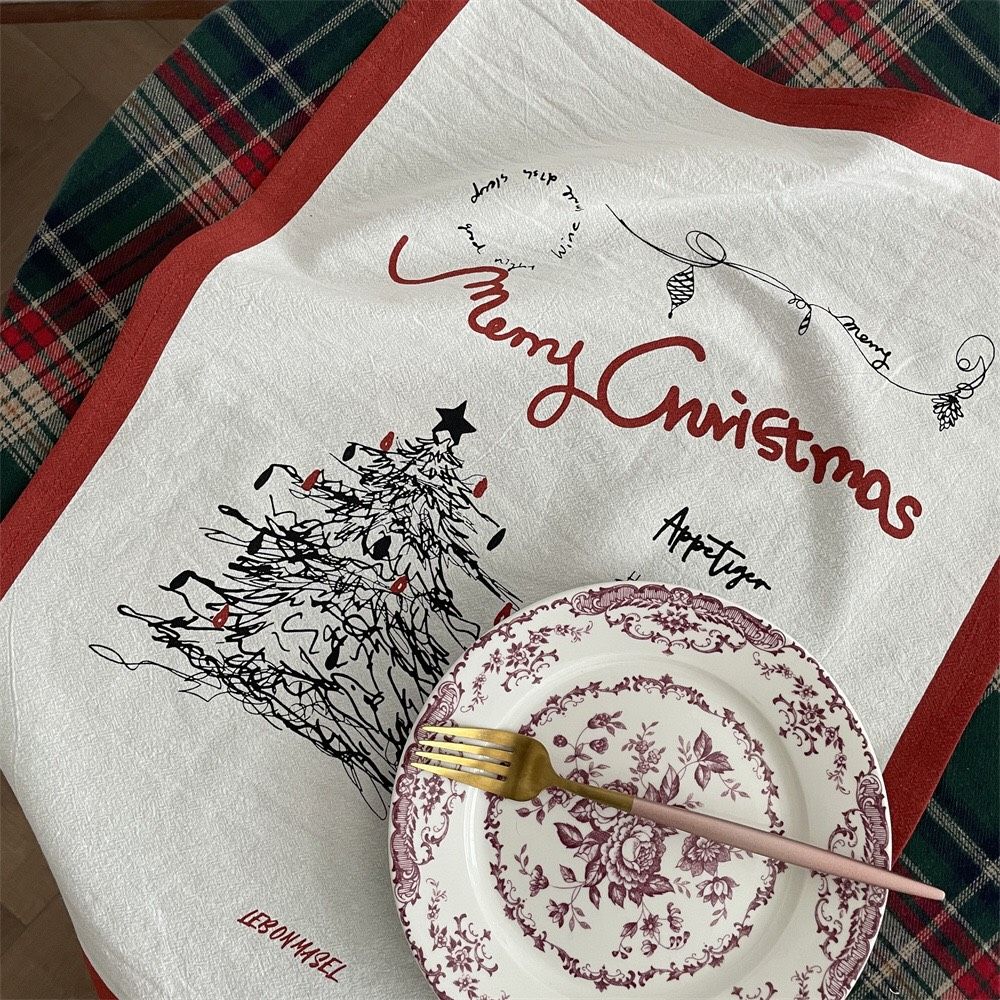 Tấm Vải Merry Viền Đỏ