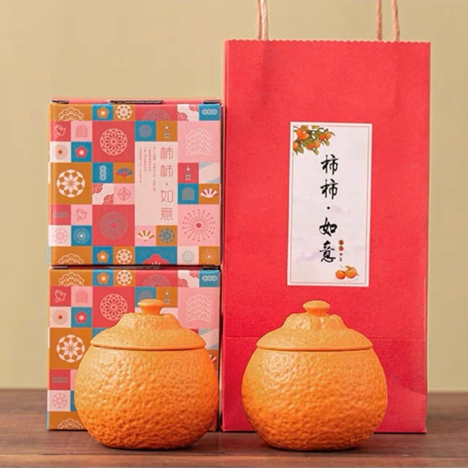 Set 2 Hũ Đựng Trà Quýt Hồng