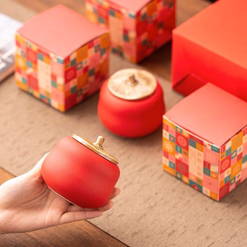 Set 2 Hũ Đựng Trà Quýt Hồng