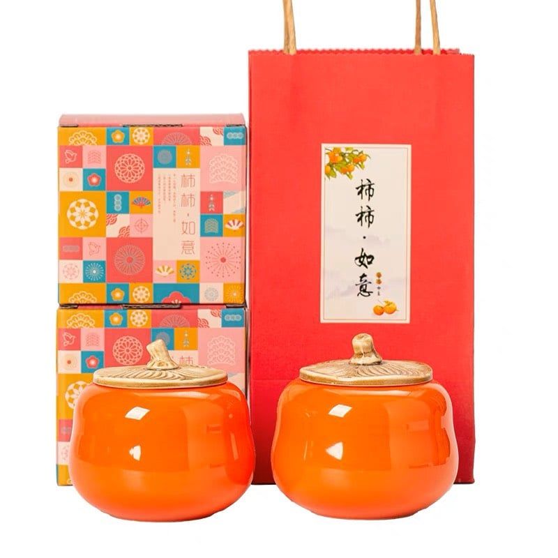 Set 2 Hũ Đựng Trà Quýt Hồng
