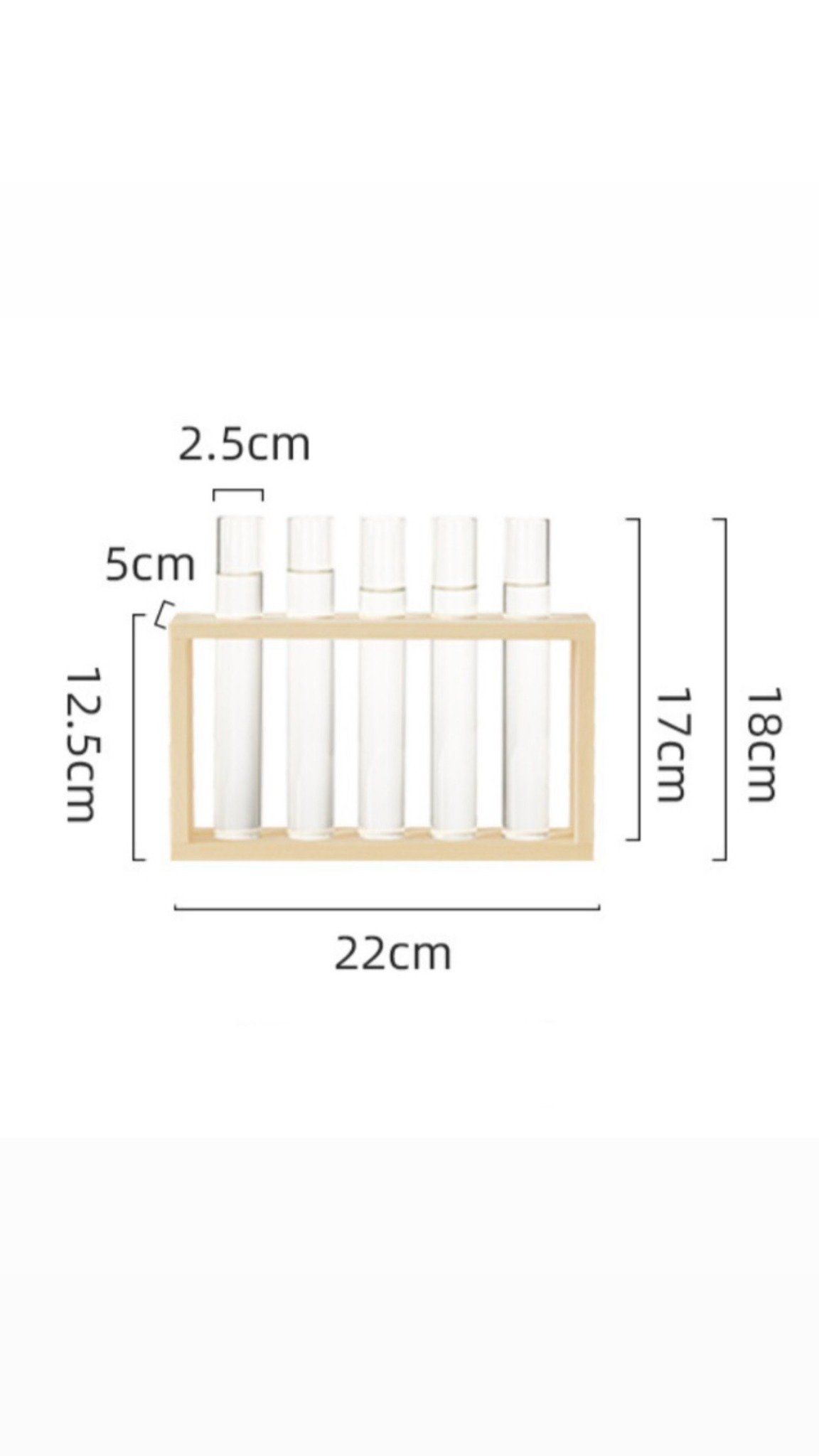 Set 5 Ống Cắm Hoa Khuôn Gỗ