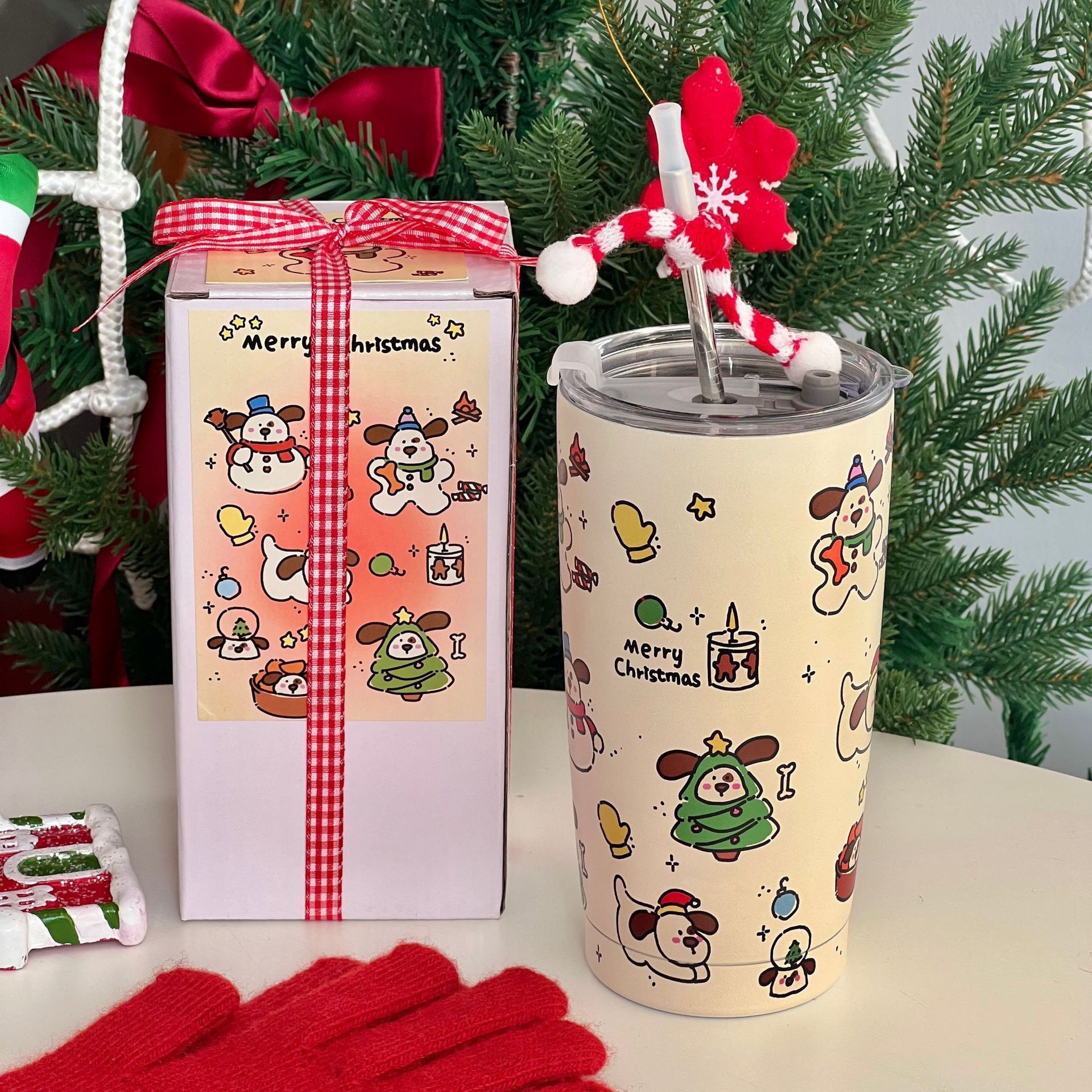 Cốc Giữ Nhiệt Cún Xmas