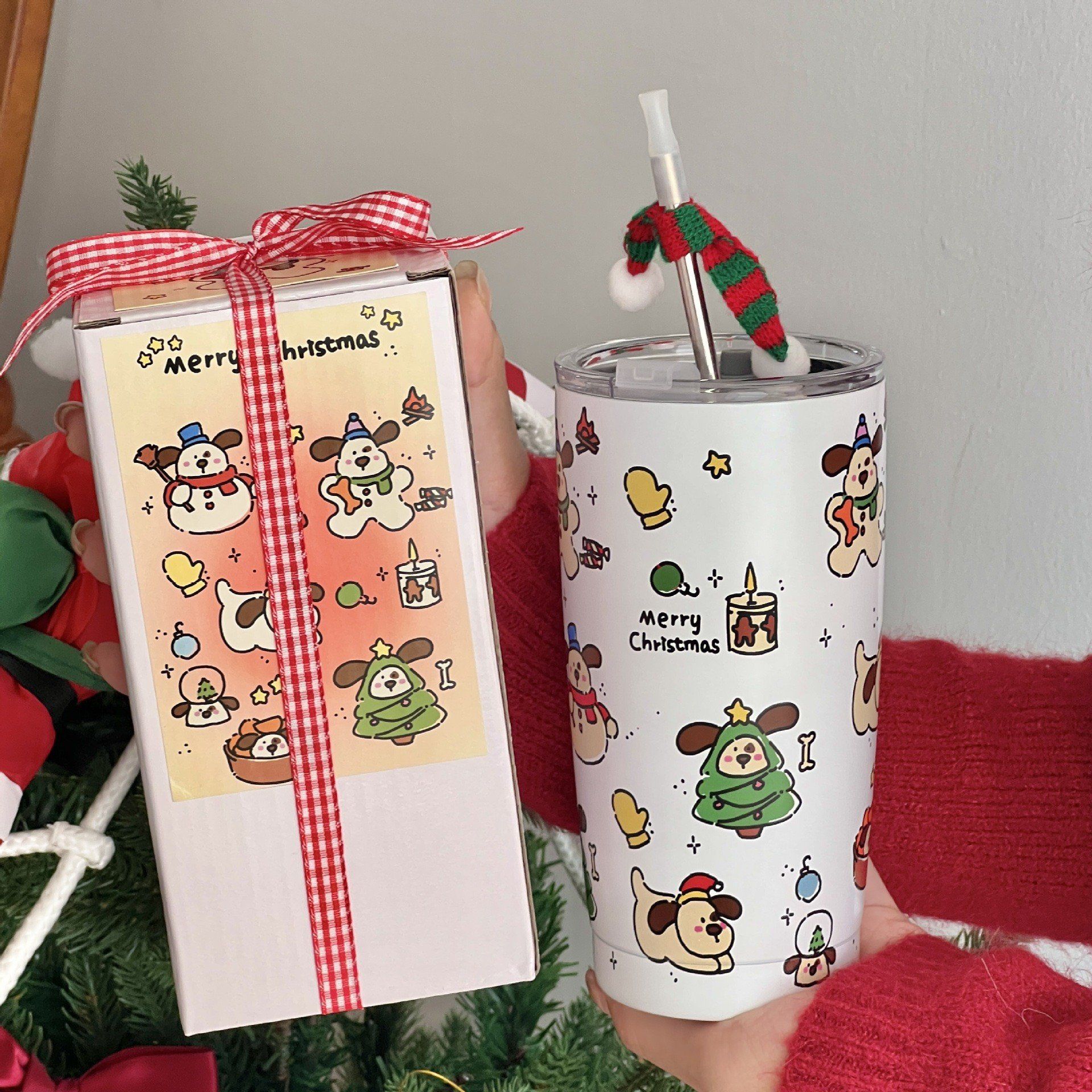 Cốc Giữ Nhiệt Cún Xmas