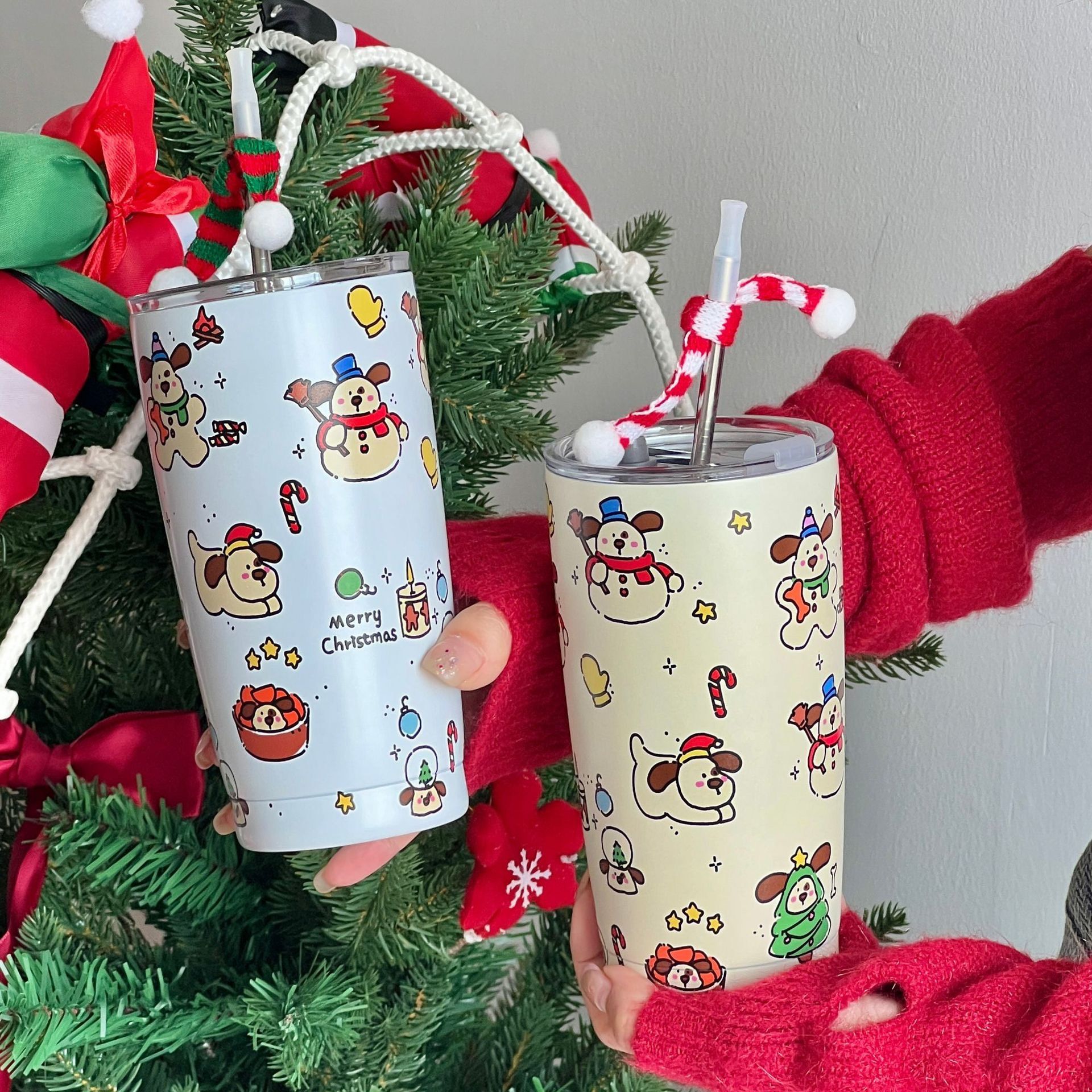 Cốc Giữ Nhiệt Cún Xmas