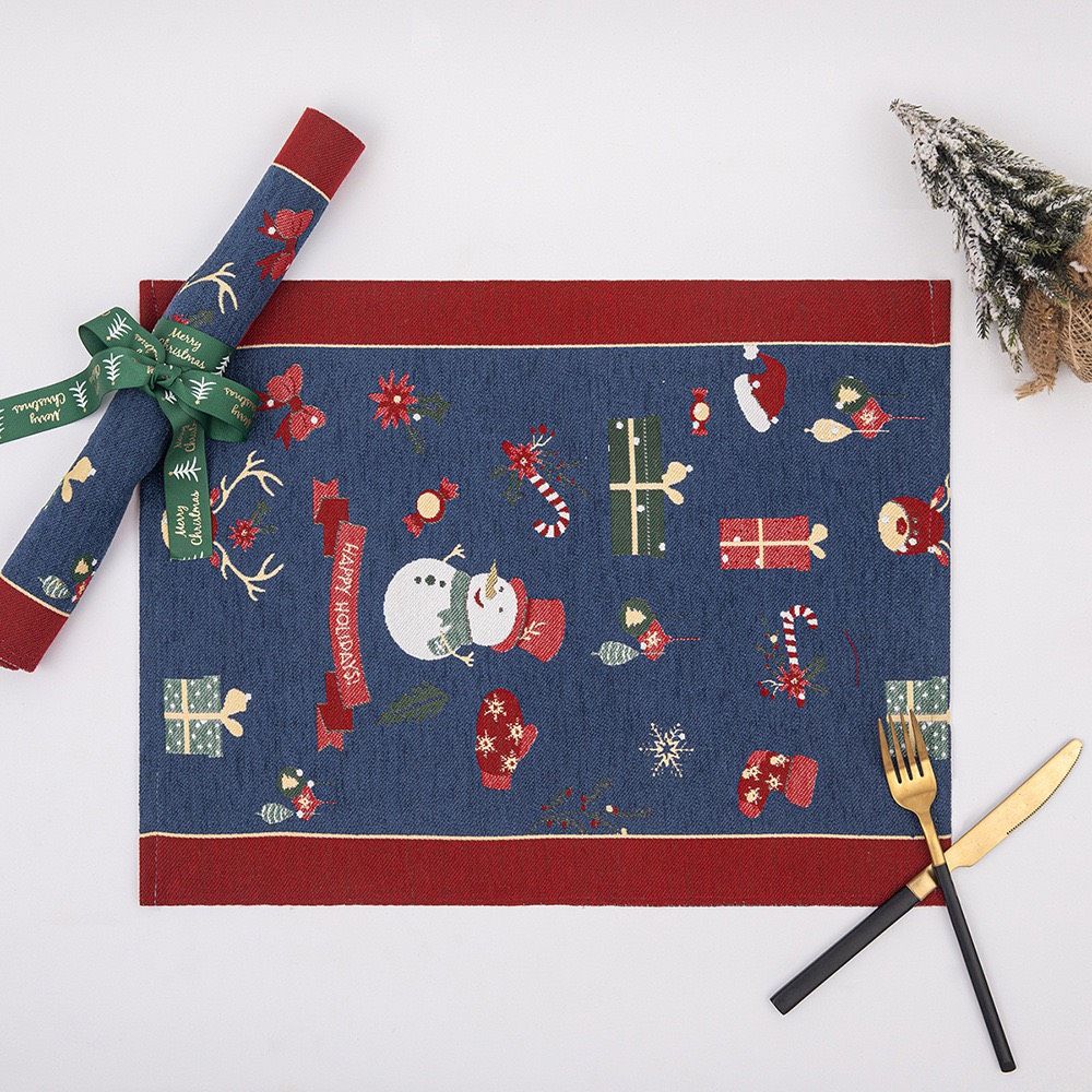 Khăn Trải Bàn Xmas Viền Đỏ