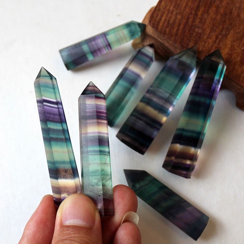 Trụ Rainbow Fluorite