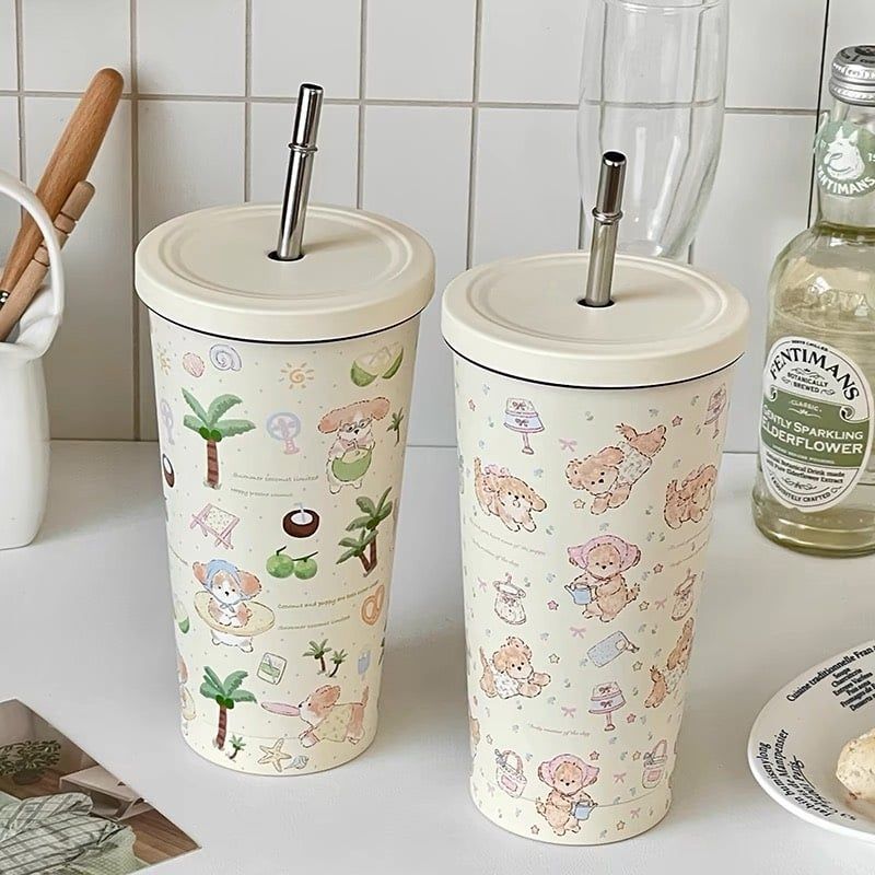 Cốc Giữ Nhiệt Cún Nâu
