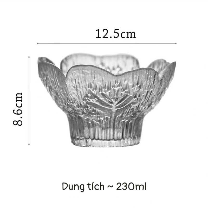 Bát Thủy Tinh Nổi Cánh Hoa