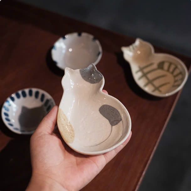 Đĩa Gia Vị Mèo Kiểu Nhật