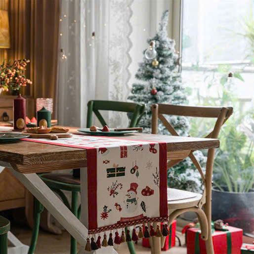 Khăn Trải Bàn Người Tuyết Xmas