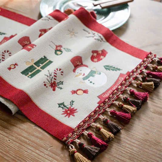 Khăn Trải Bàn Người Tuyết Xmas