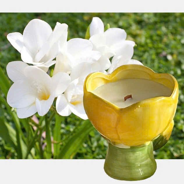 Nến Thơm Hoa Tulip Gốm