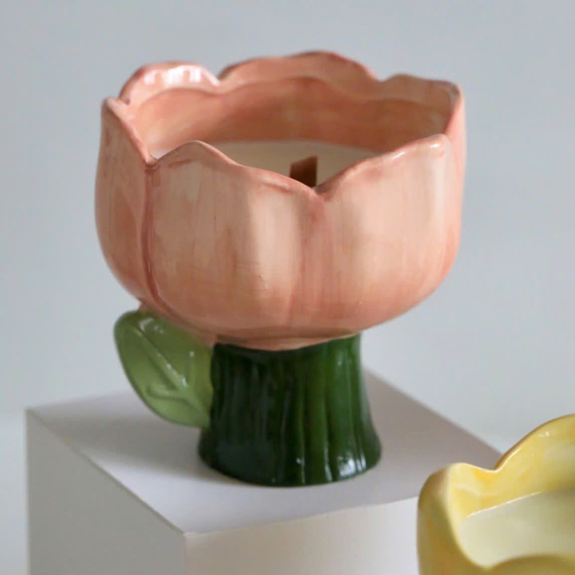 Nến Thơm Hoa Tulip Gốm