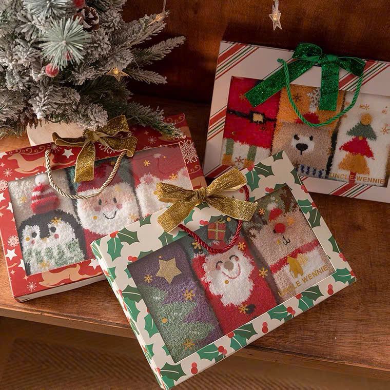 Set 3 Tất Nhung San Hô Christmas