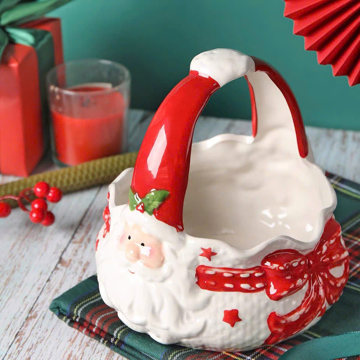 Giỏ Santa Gốm Đựng Kẹo