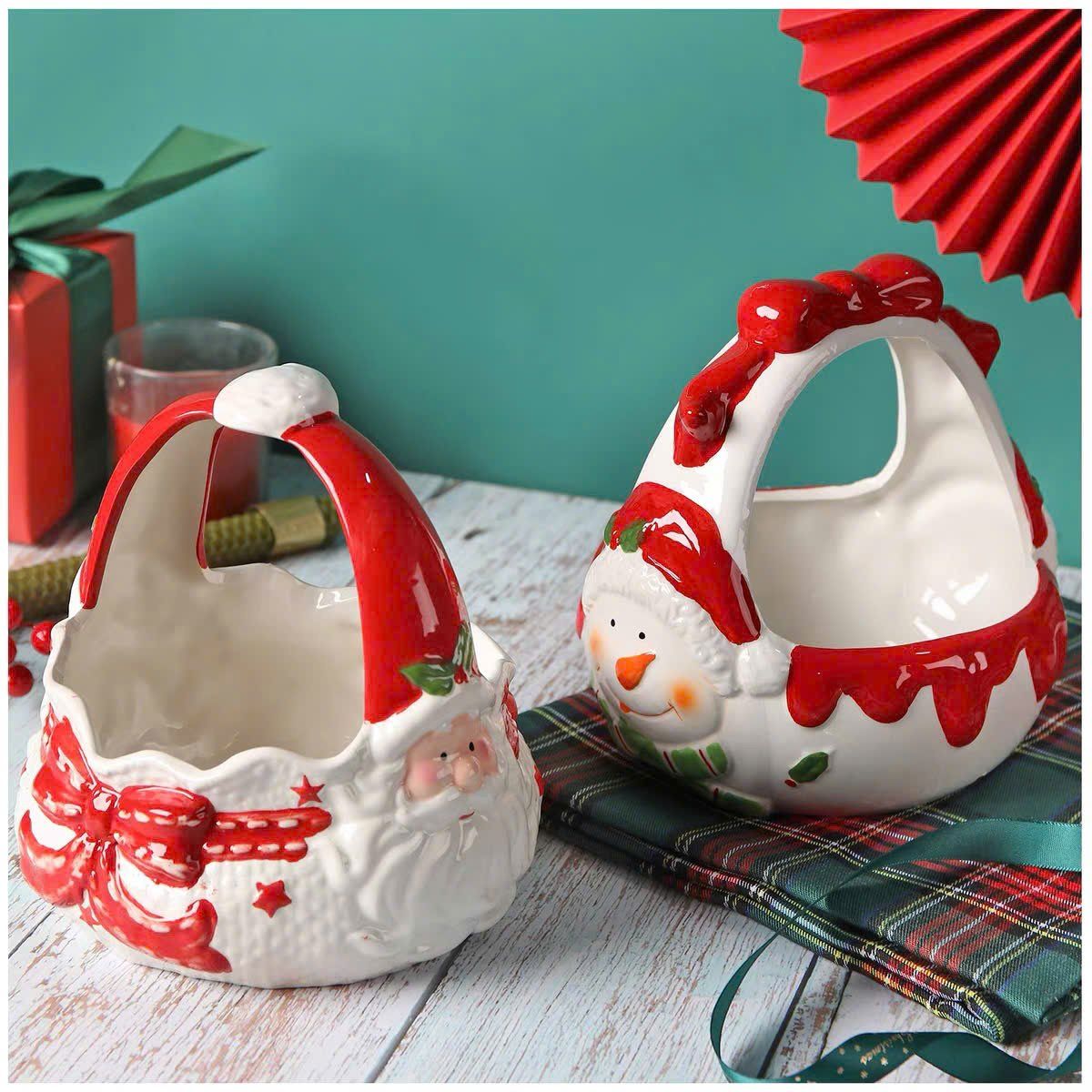 Giỏ Santa Gốm Đựng Kẹo