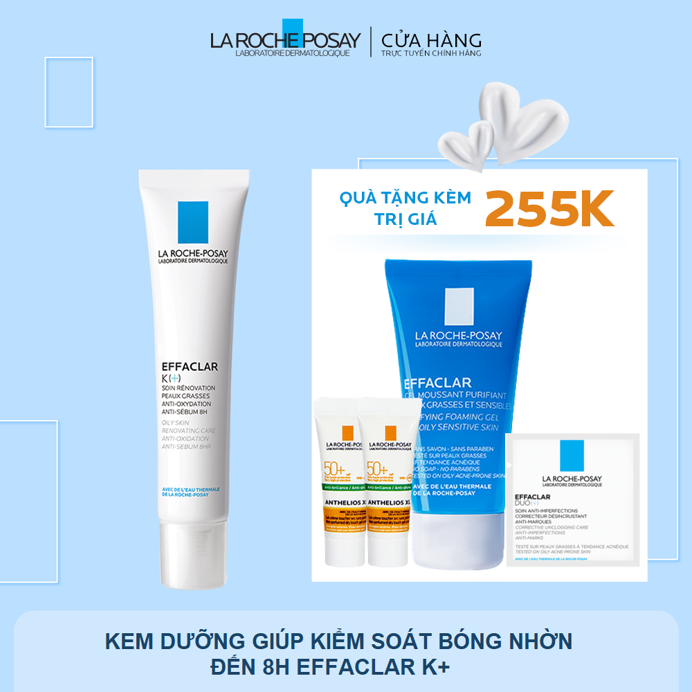 KEM DƯỠNG GIÚP KIỂM SOÁT BÓNG NHỜN ĐẾN 8H EFFACLAR K+