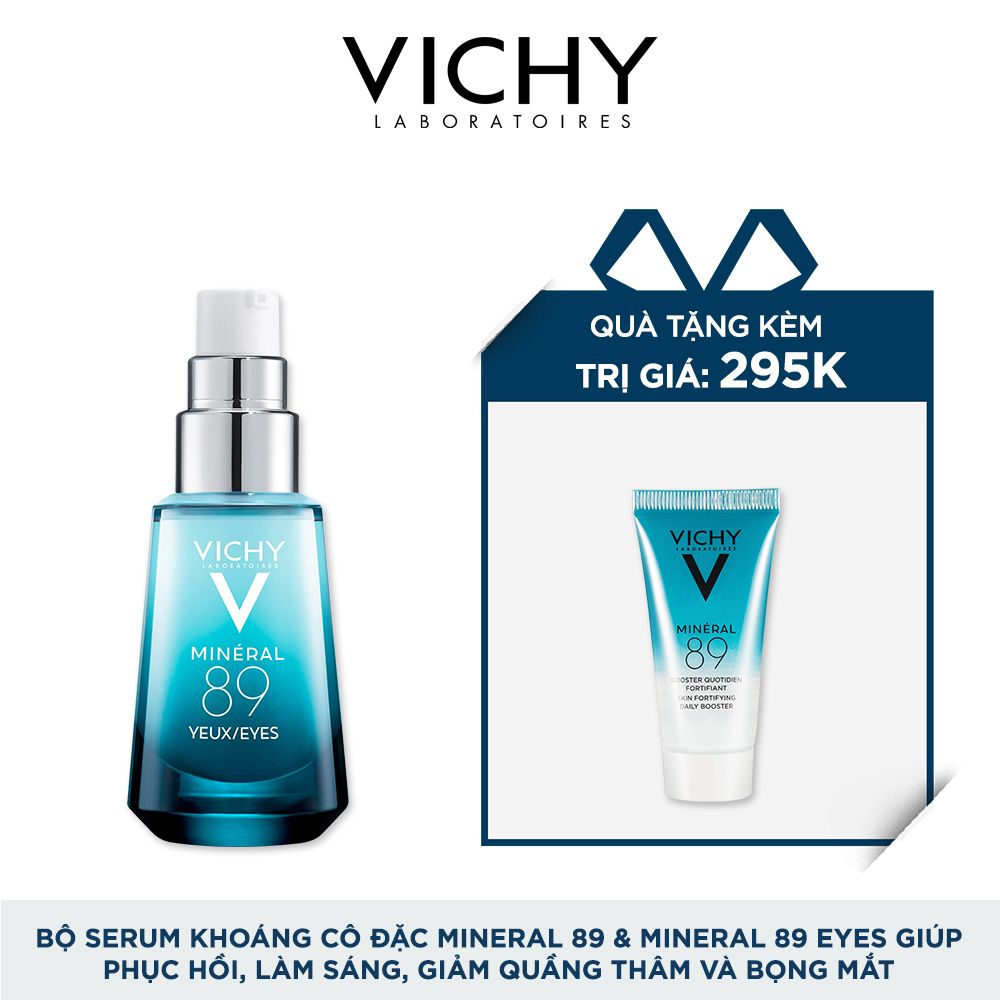 BỘ SERUM KHOÁNG CÔ ĐẶC MINERAL 89 & MINERAL 89 EYES GIÚP PHỤC HỒI, LÀM SÁNG, GIẢM QUẦNG THÂM VÀ BỌNG MẮT
