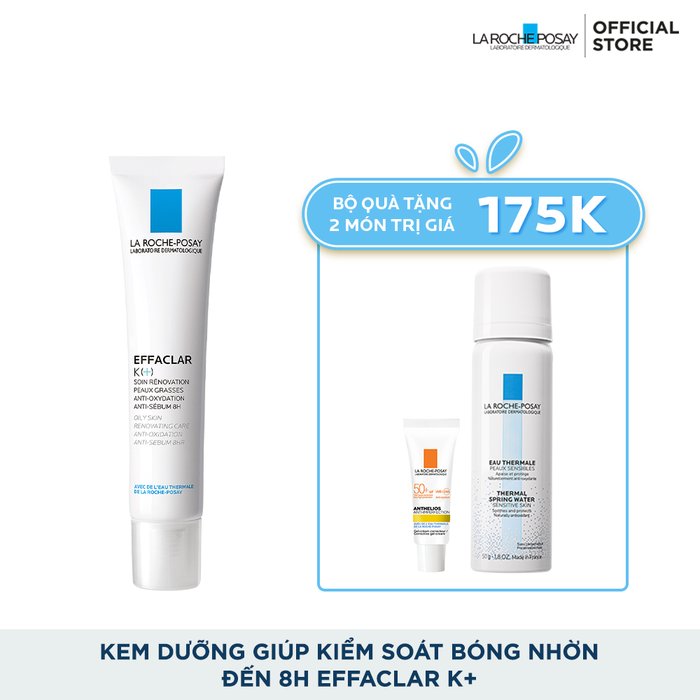 KEM DƯỠNG KIỀM DẦU TRONG 8H & GIẢM MỤN ĐẦU ĐEN EFFACLAR K+
