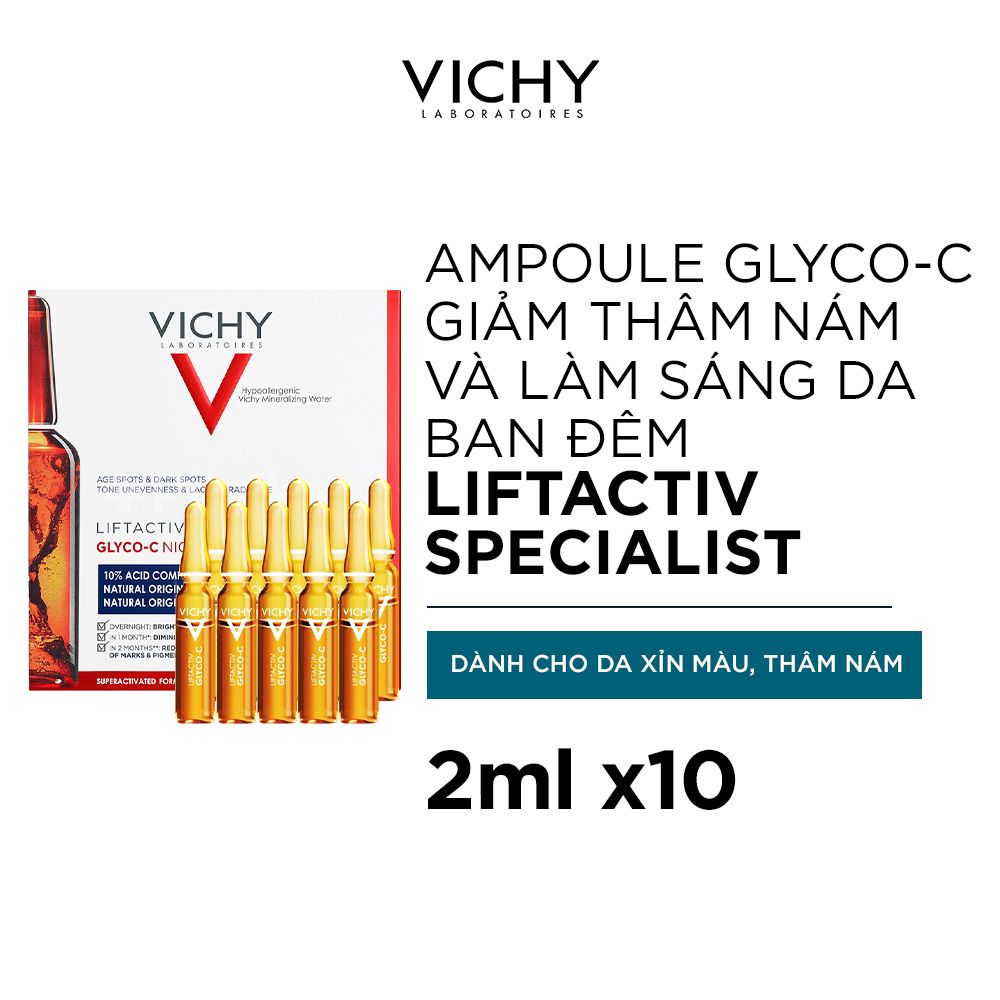 Tinh chất cô đặc Liftactiv Specialist Ampoule Glyco c giúp dưỡng sáng da, mờ thâm nám ban đêm