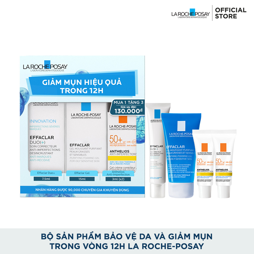 BỘ SẢN PHẨM GIẢM MỤN NGỪA THÂM SIÊU HIỆU QUẢ TRONG 12H (MINI)
