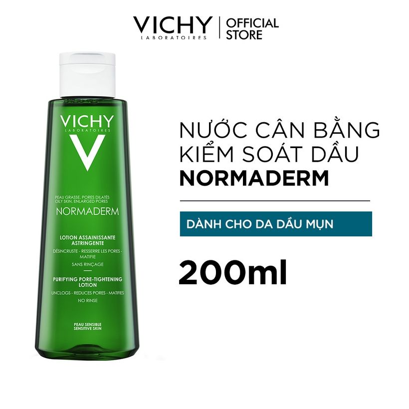 Nước cân bằng giúp da thông thoáng, giảm bóng dầu và làm se khít lỗ chân lông dành cho da dầu, mụn Normaderm Purifying Pore-Tightening Lotion 200ml
