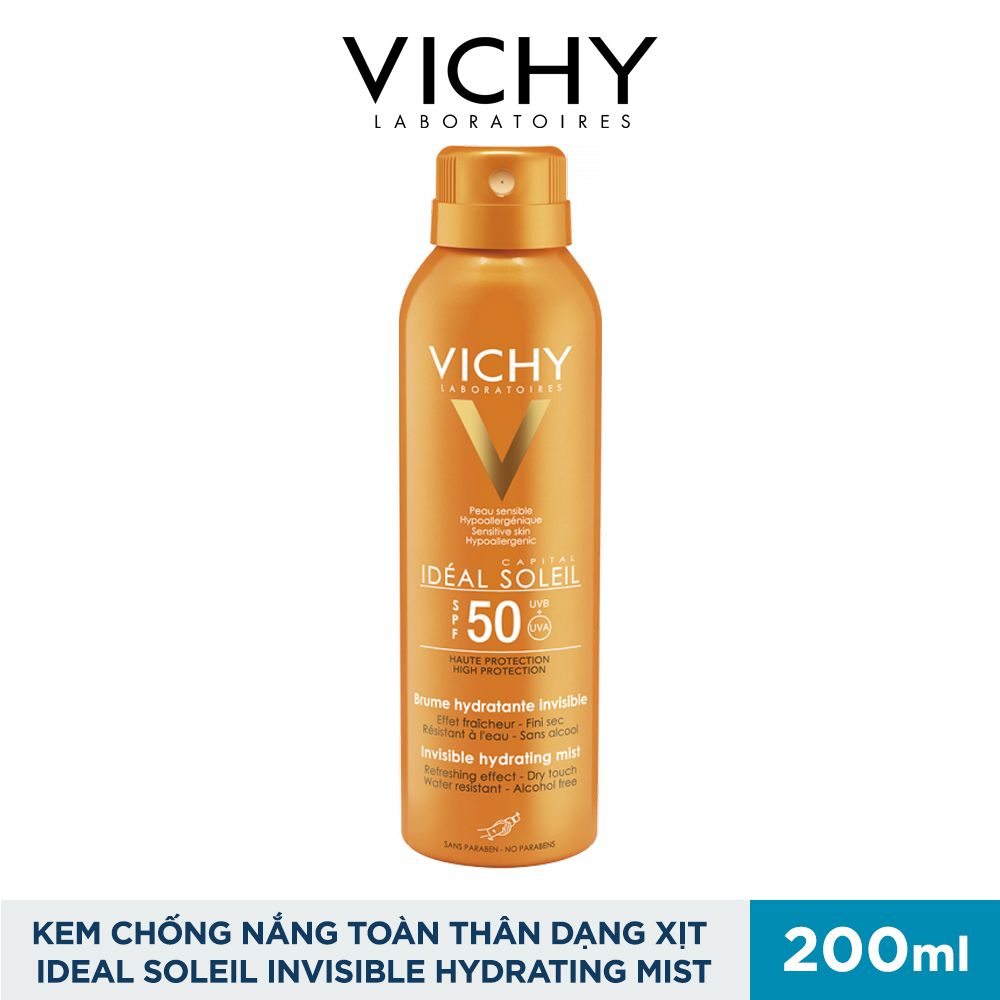 Kem Chống Nắng Toàn Thân Dạng Xịt SPF 50 PA+++ Ideal Soleil Invisible Hydrating Mist 200ml