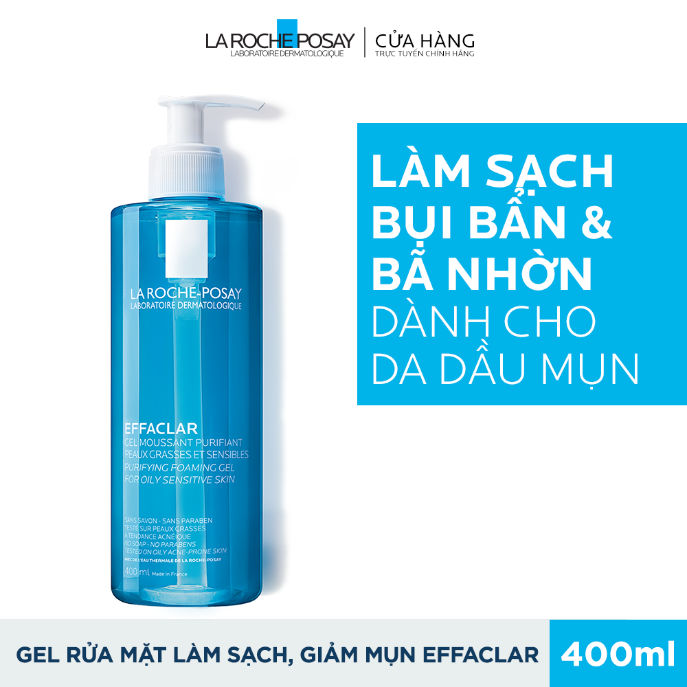 Gel rửa mặt cho da dầu mụn Effaclar Gel 400ml