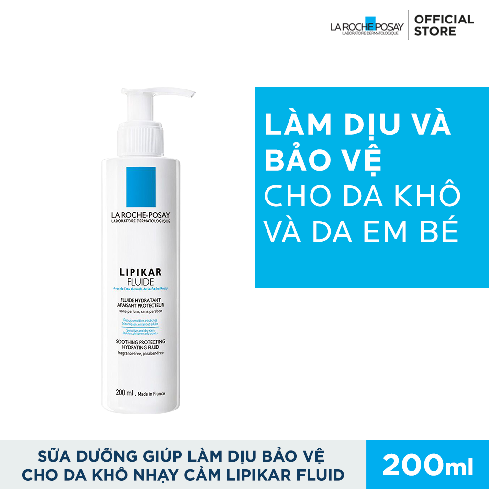 Sữa dưỡng giúp làm dịu cho da khô nhạy cảm Lipikar Fluide 200ml
