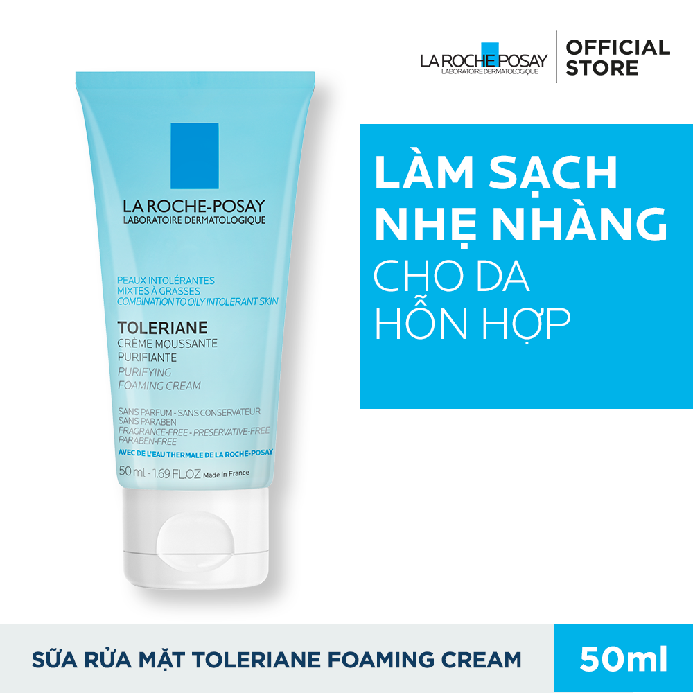 Sữa rửa mặt cho da hỗn hợp rất nhạy cảm Toleriane Foaming Cream 50ml