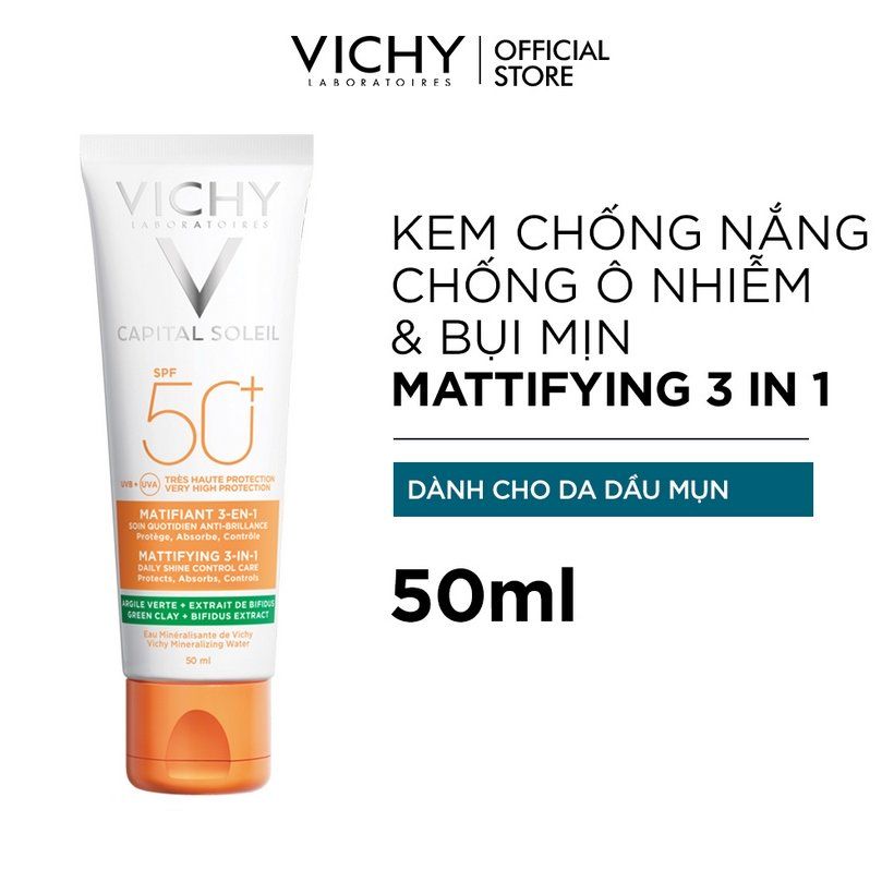 Kem Chống Nắng Chống Ô Nhiễm Và Bụi Mịn Hàng Ngày SPF50+ Chống Tia UVA UVB 50ml