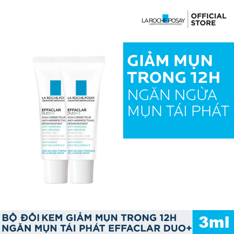 Kem giảm mụn, ngừa thâm & mụn tái phát Effaclar Duo+ double 3ml
