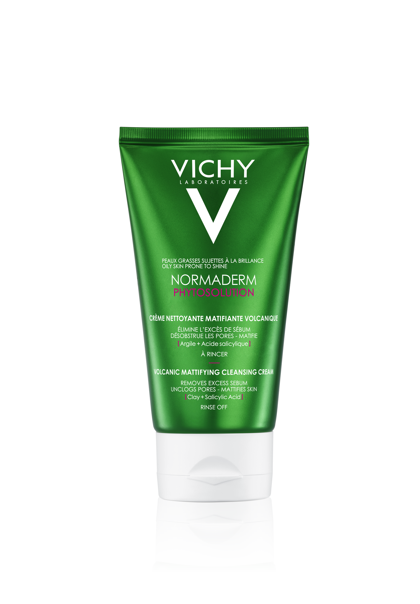 Sữa Rửa Mặt Tạo Bọt Làm Sạch Sâu Kiểm Soát Dầu Vichy Normaderm Phytosolution Volcanic Mattifying Cleansing Cream 125ml