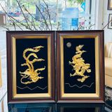 Tranh rồng vàng: Kim Long Tham Châu mạ vàng