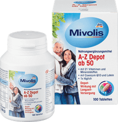 Vitamin tổng hợp cho người trên 50 tuổi Mivolis A-Z Depot ab 50