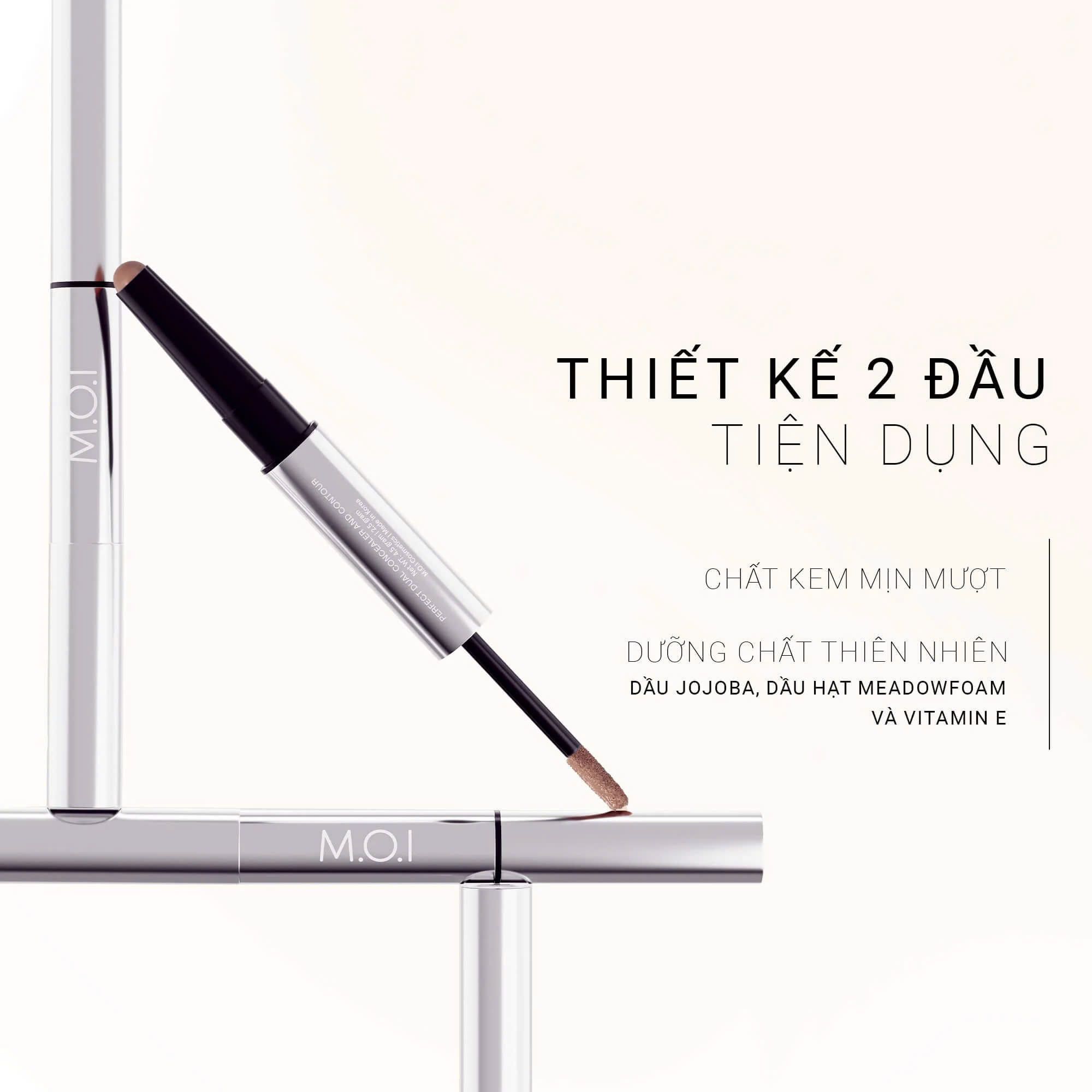 BÚT TRANG ĐIỂM HAI ĐẦU By M.O.I - M.O.I - PERFECT DUAL CONCEALER & CONTOUR