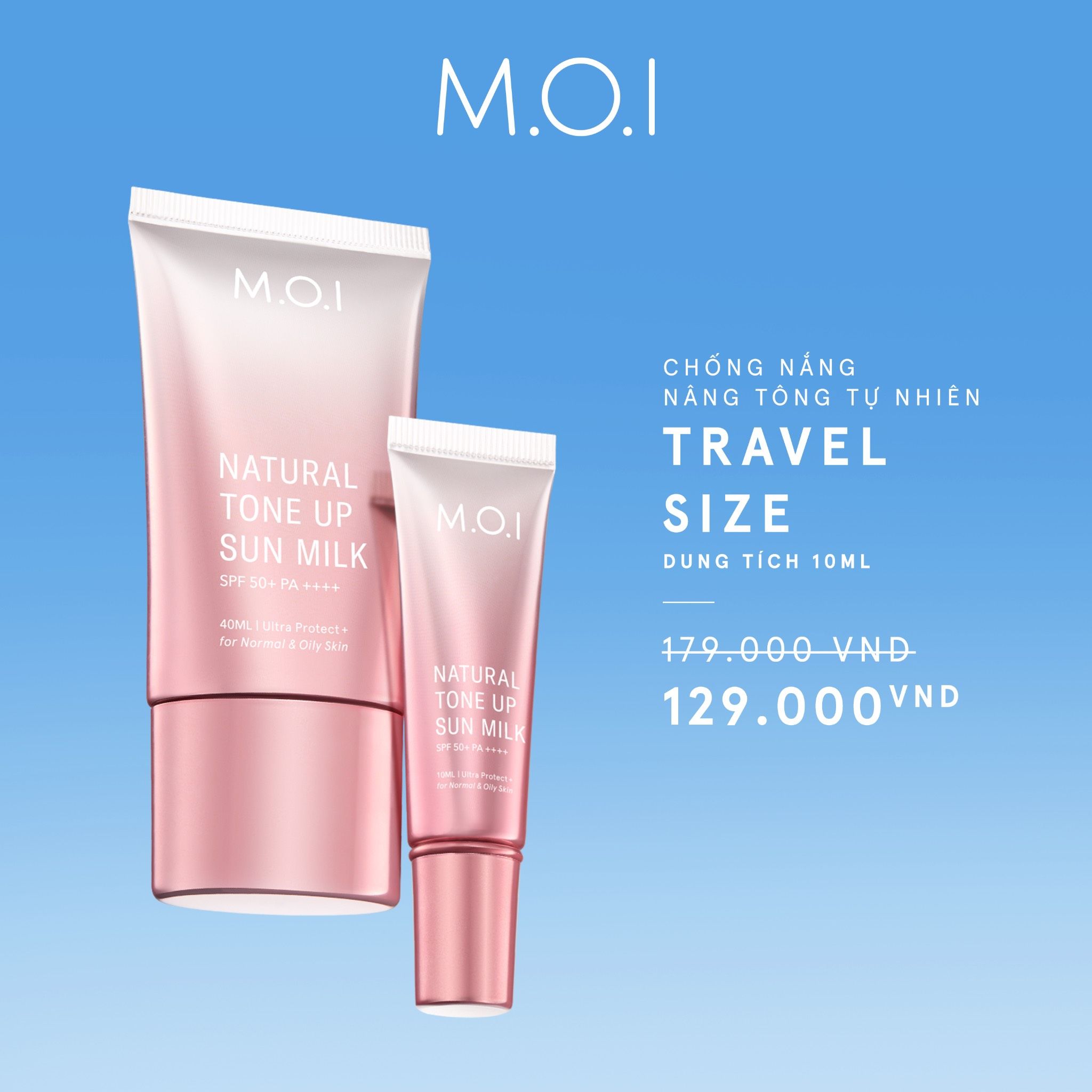 KEM CHỐNG NẮNG NÂNG TÔNG TỰ NHIÊN M.O.I 10ML